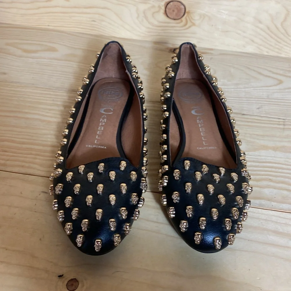 Jeffrey Campbell Black Studded Leather Flats - Picture 5 of 12